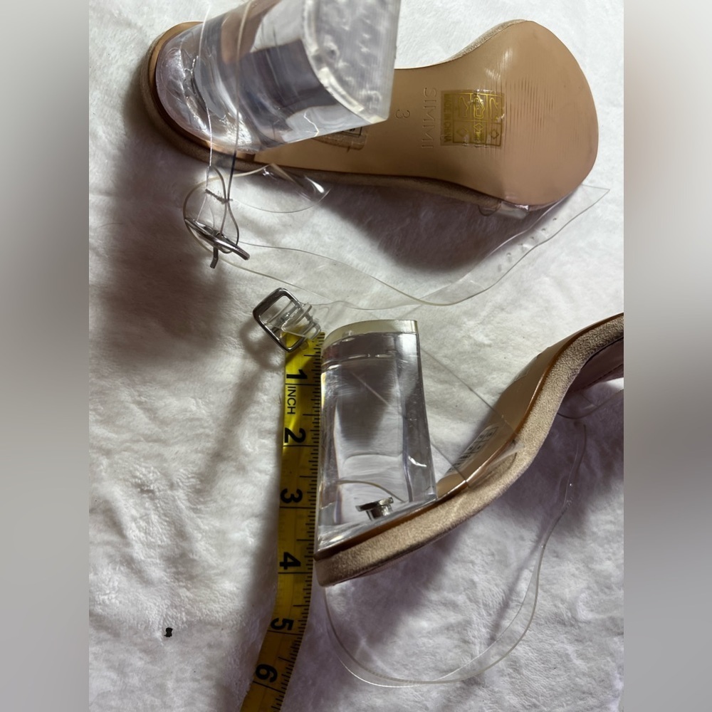 simmi London heels clear heel  snake Vera! Size 5 color nude suede clear - Picture 12 of 14